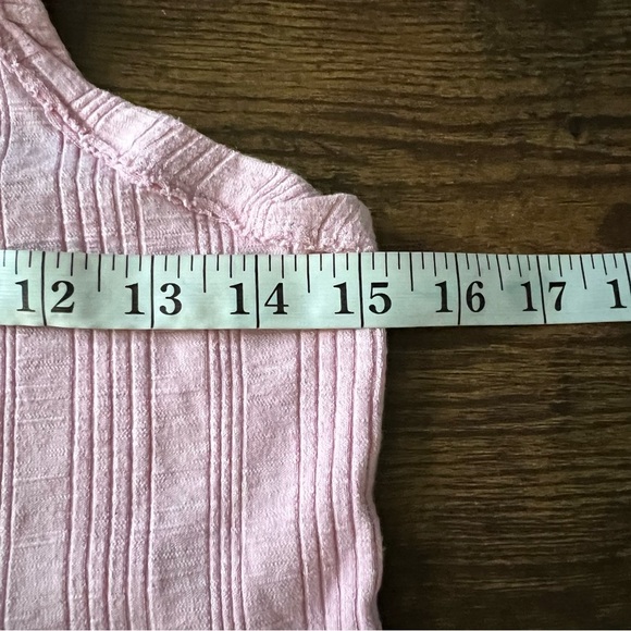 Anthropologie Pilcro Sustainable Ribbed Tank Top In Pink Size Medium Stretch - Picture 11 of 13